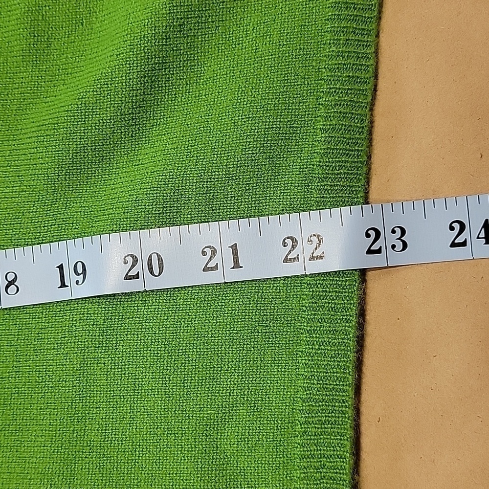 Gap, Size M Bright Lime Greenish 100% Cashmere Short Sleeve Sweater T-Shirt - Picture 8 of 11